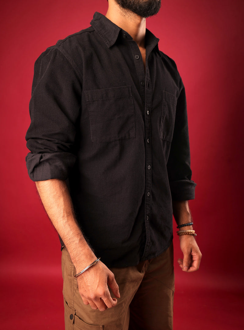 The Abyssal Black Corduroy Shirt