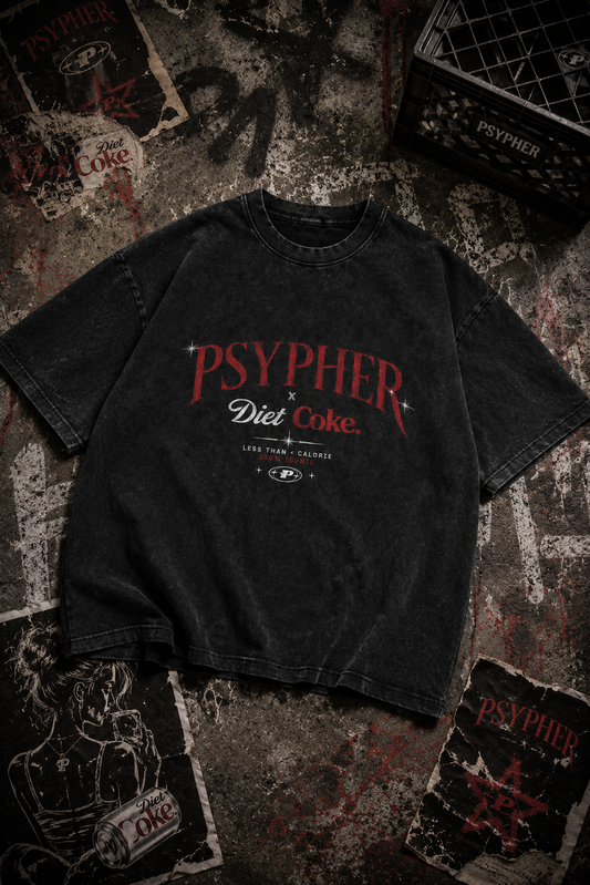 Psypher x Diet Coke Washed Black Oversized T-Shirt