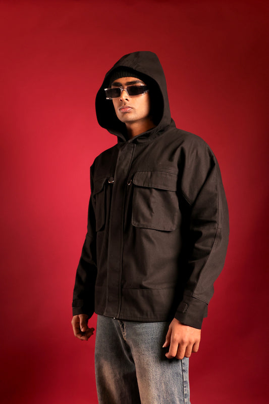The Black Raven Oversized Hooded Denim Jacket (Pre-order)