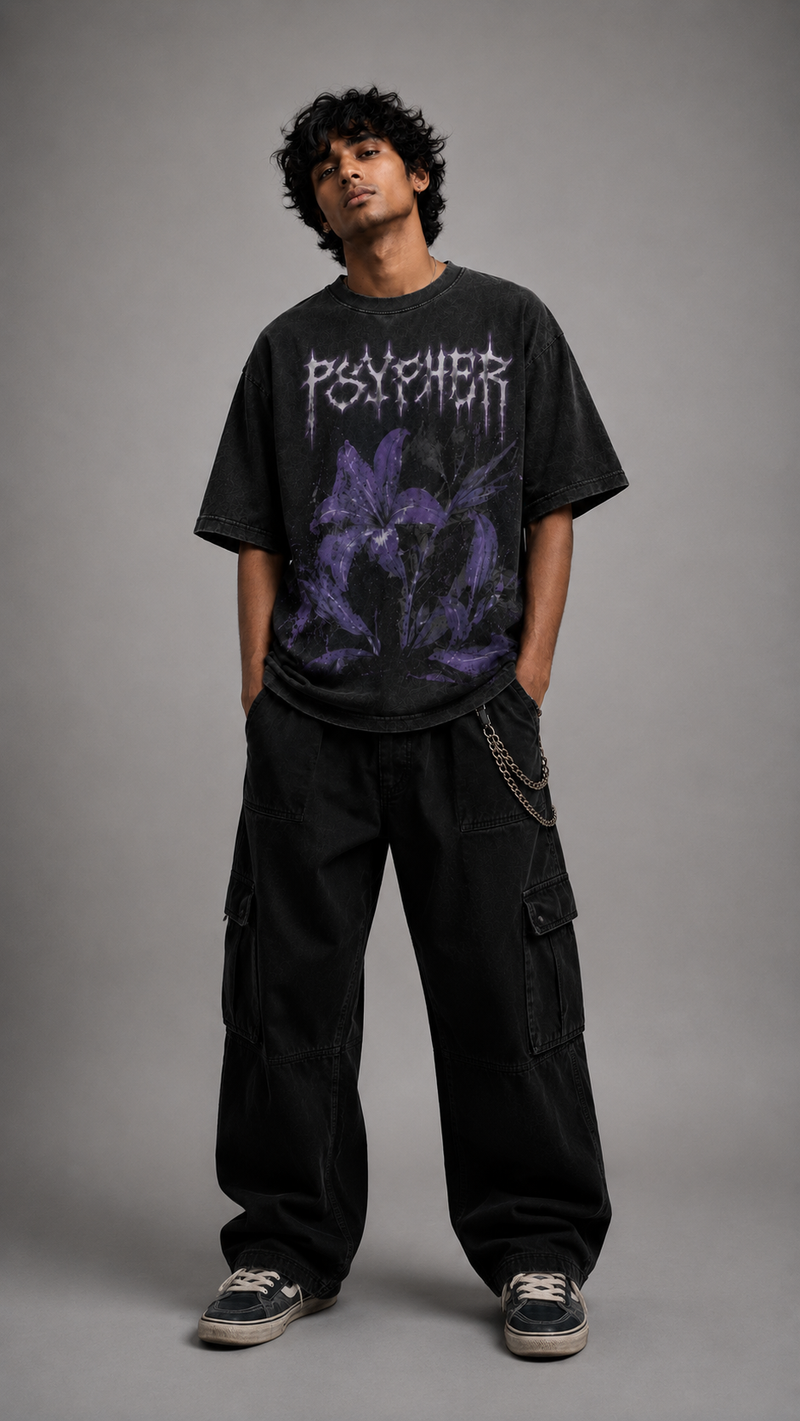 Midnight Bloom Oversized Tee