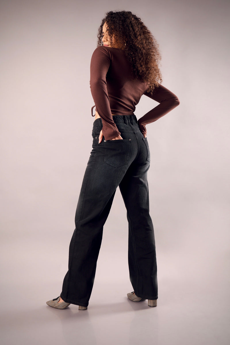 Back view of Psypher brown crop top India for streetwear fashion