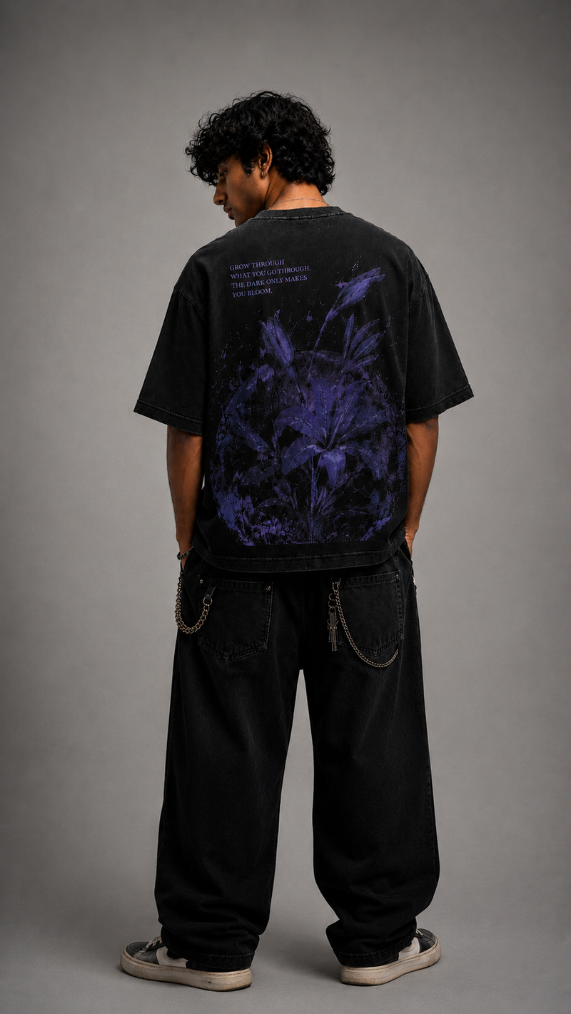 Midnight Bloom Oversized Tee
