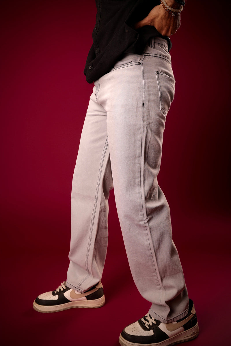 Streetwear look with Corduroy shirt and grey jeans – Psypher